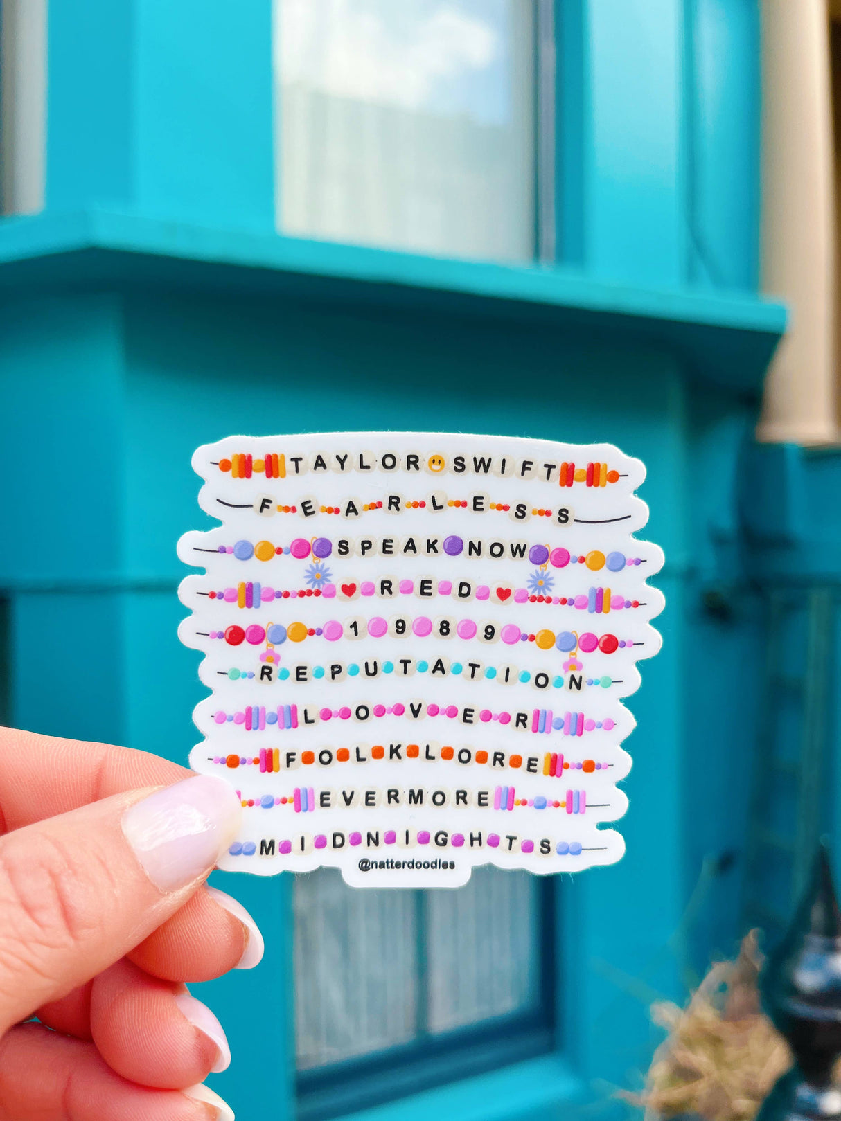 Taylor Swift Album Titles & Friendship Bracelets Era Sticker