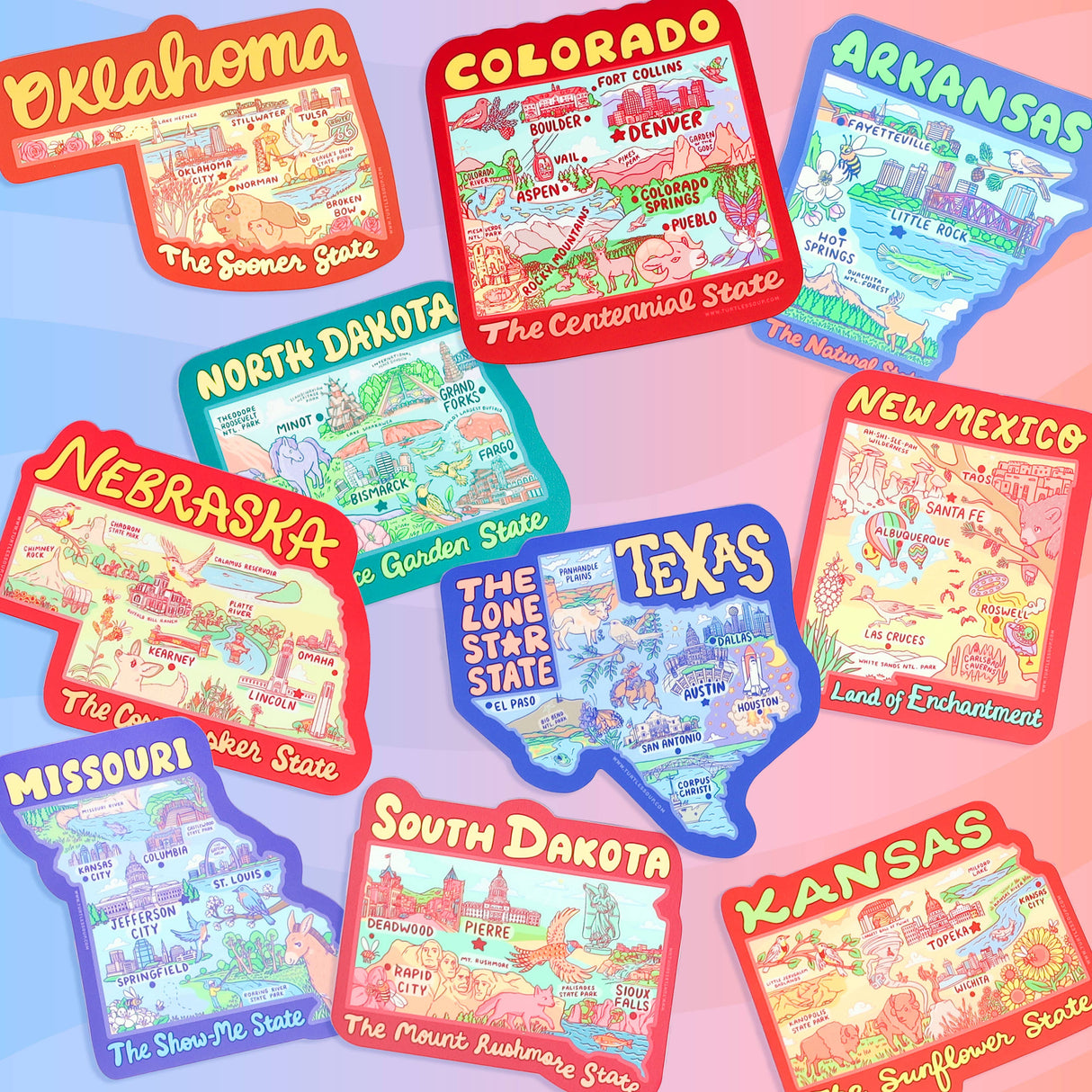 Kansas Map Sunflower State Vinyl Sticker