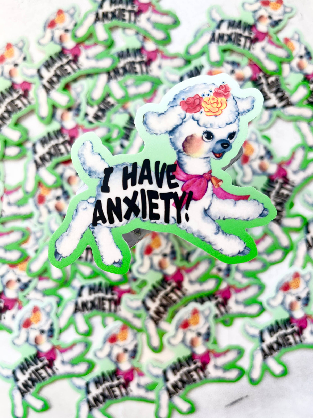 I Have Anxiety Cute Lamb Sticker