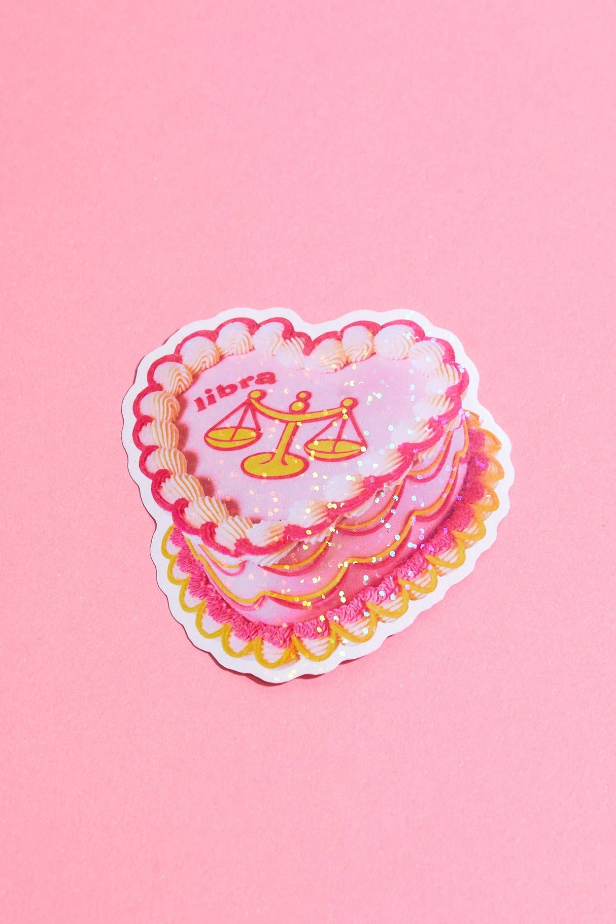 Libra Glitter Horoscope Cake Sticker