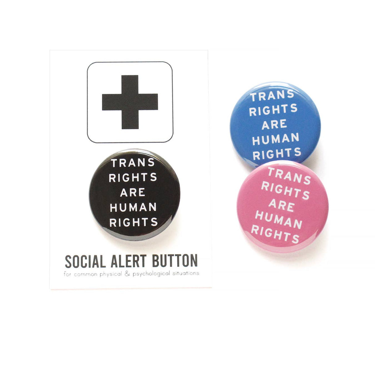 TRANS RIGHTS Pins 1.25" Button Trans Social Justice Pin