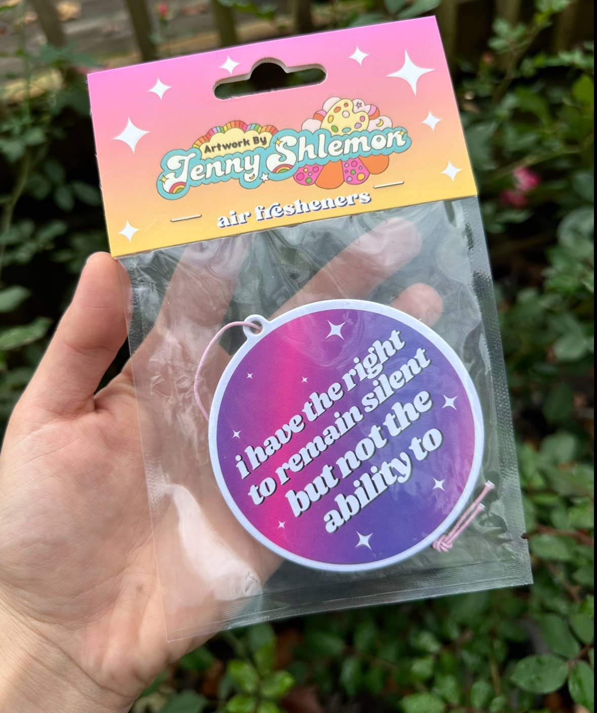 I Have The Right To Remain Silent Air Freshener - Lavender