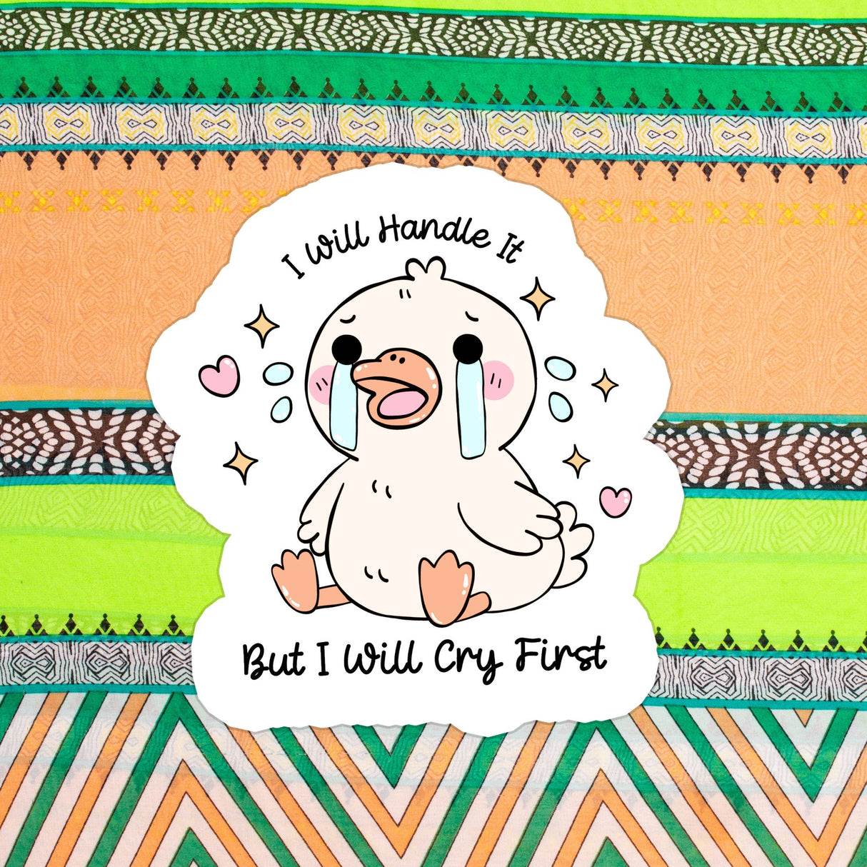 Funny Duck Goose Mental Health Waterproof Vinyl Sticker