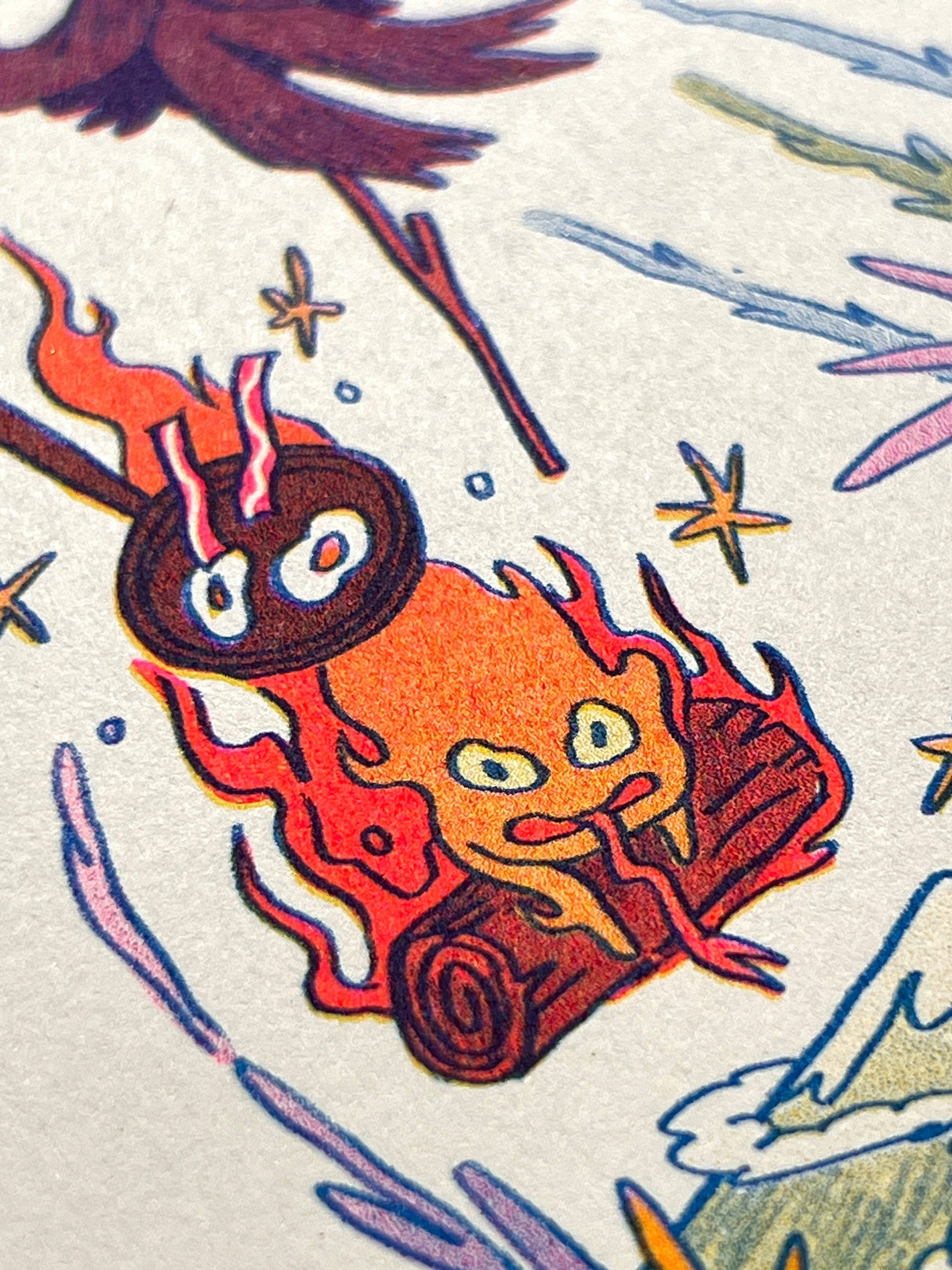 Howl's Moving Castle Small Riso Print
