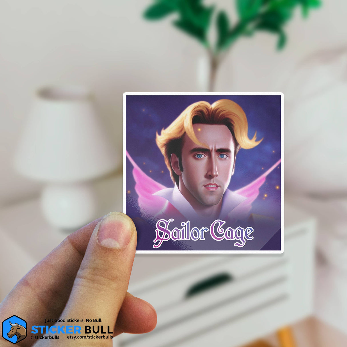 Sailor Moon Nicolas Cage Meme Sticker