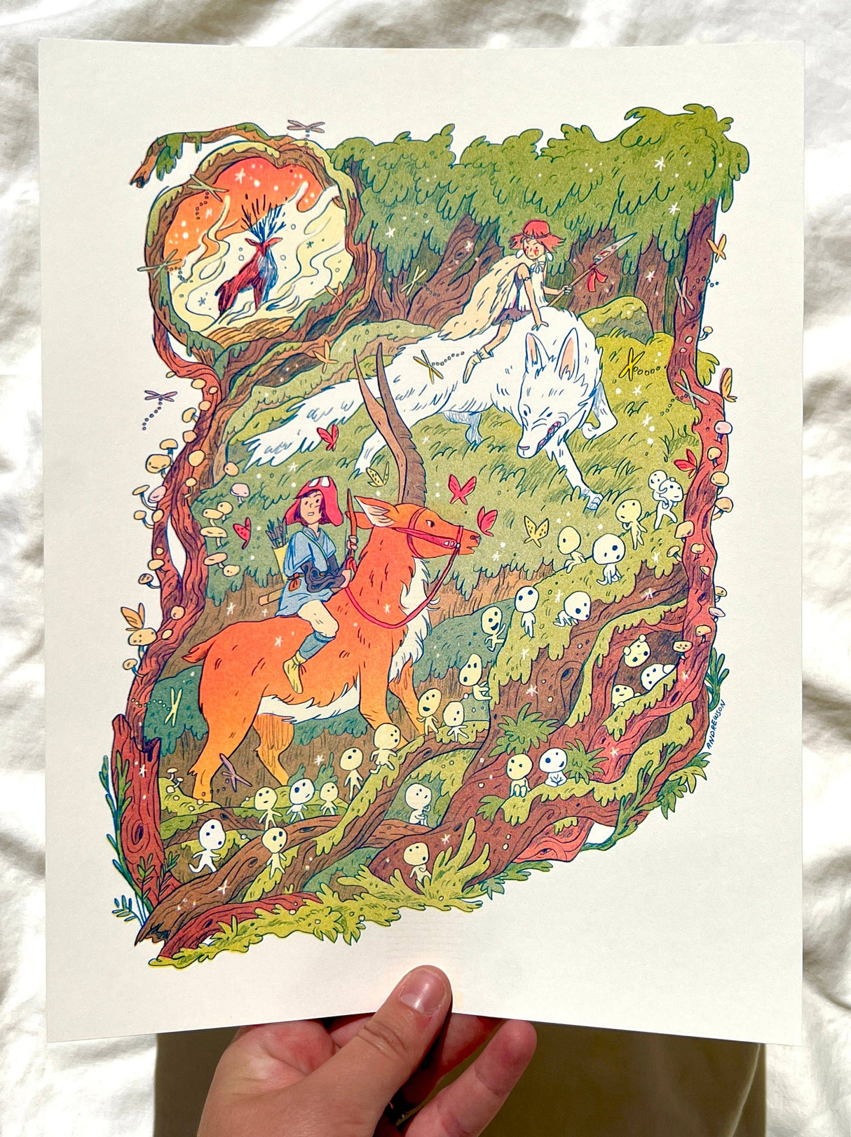 Princess Mononoke Riso Print