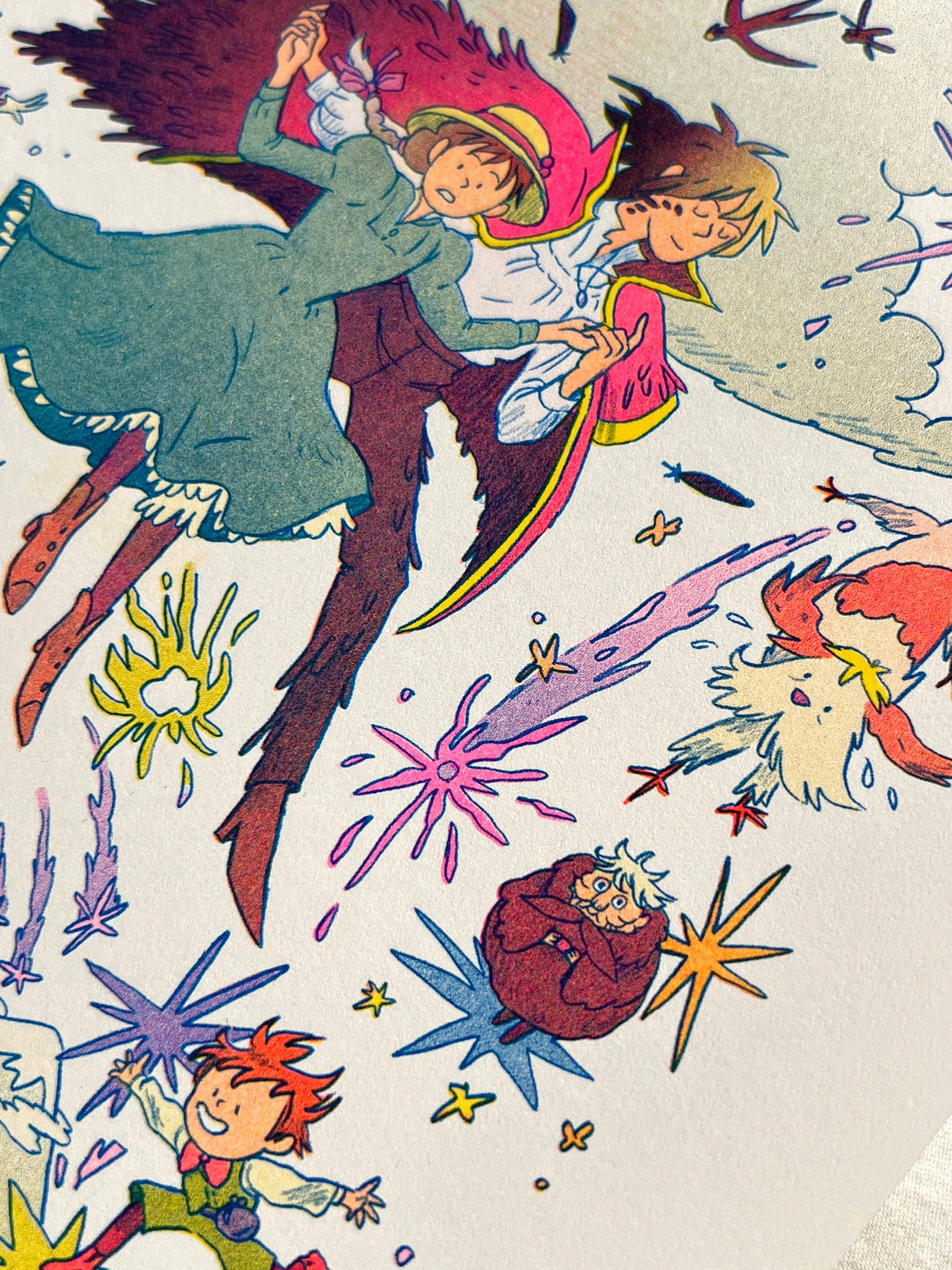 Howl's Moving Castle Small Riso Print