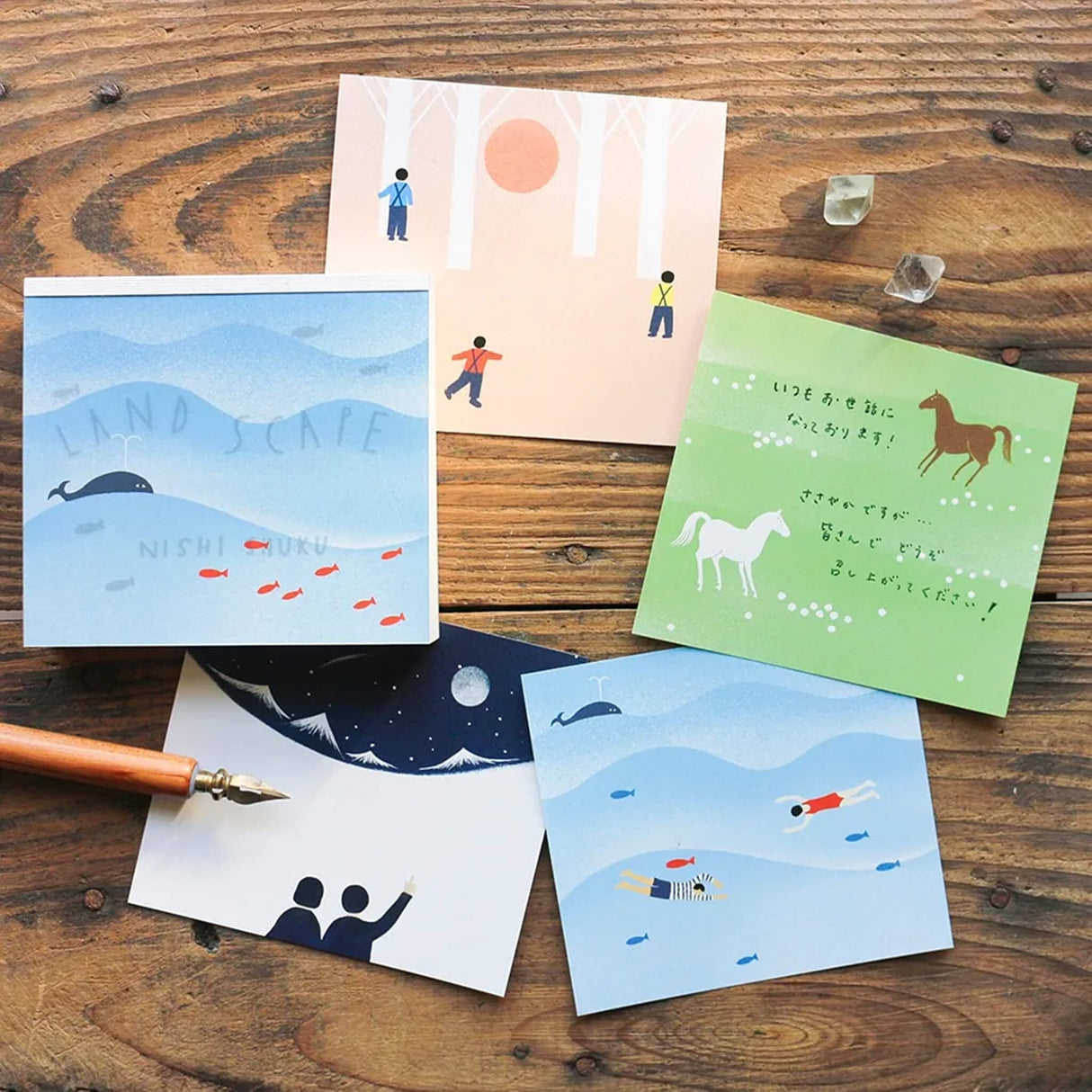 Landscape Memo Block Pad Illustrated by Nishi Shuku