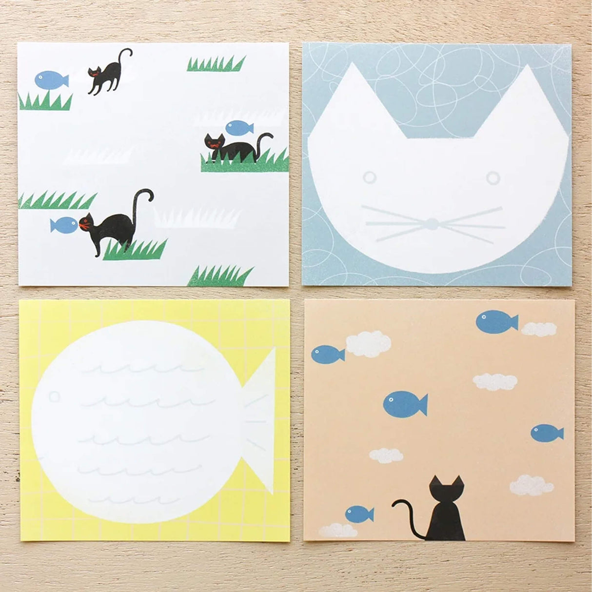 Neko to Sakana Memo Block Pad Illustrated by Nishi Shuku