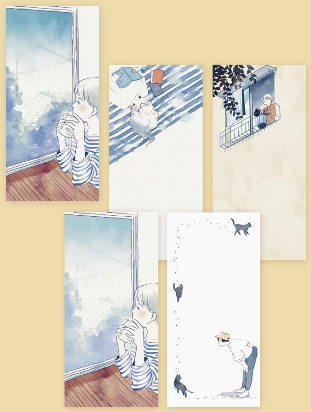 Seikatsu Ippitsusen Letter Pad Illustrated by Sayuri Fujimaki