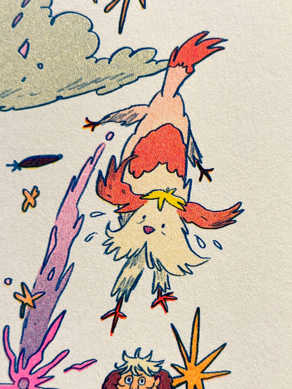 Howl's Moving Castle Small Riso Print