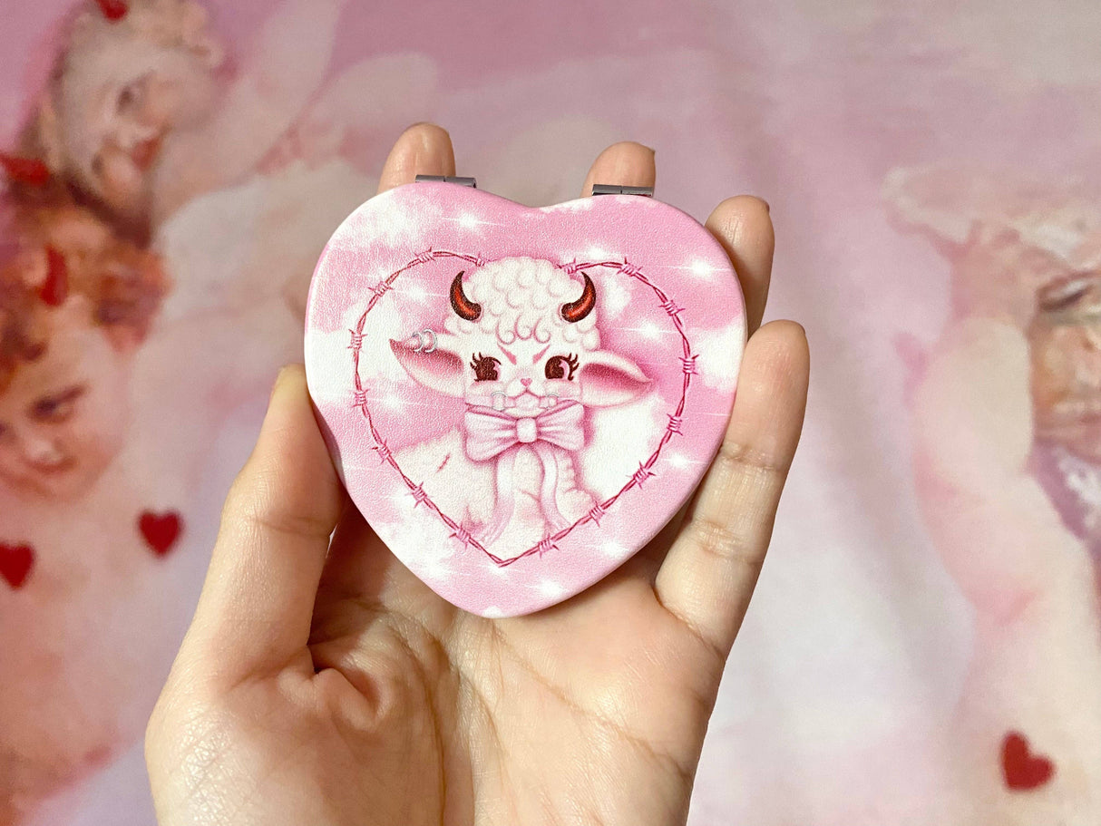 Lamby Heart Compact Mirror