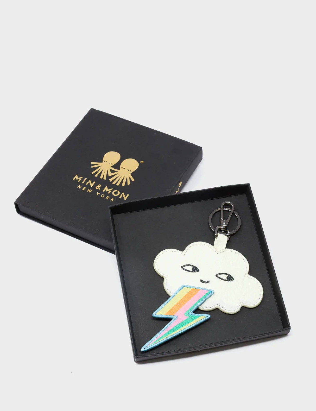 Flashie the Cloud Charm - Almond Leather Keychain