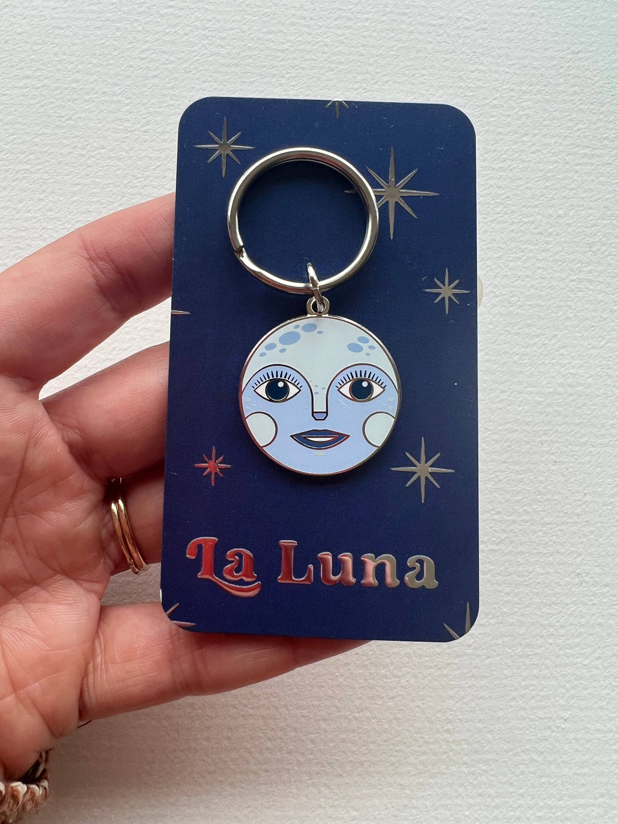 Moon /La Luna Keychain Hard Enamel