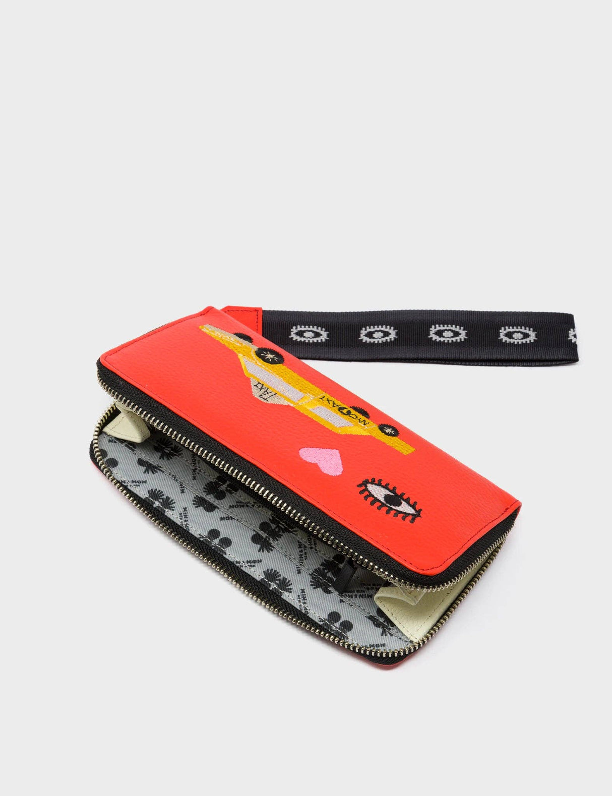 Francis Fiesta Red Leather Wallet - Eye Love New York Embroidery
