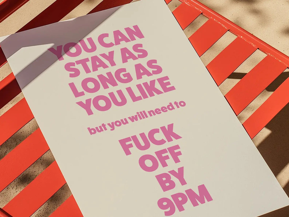 Fuck Off By 9Pm Wall Art Print