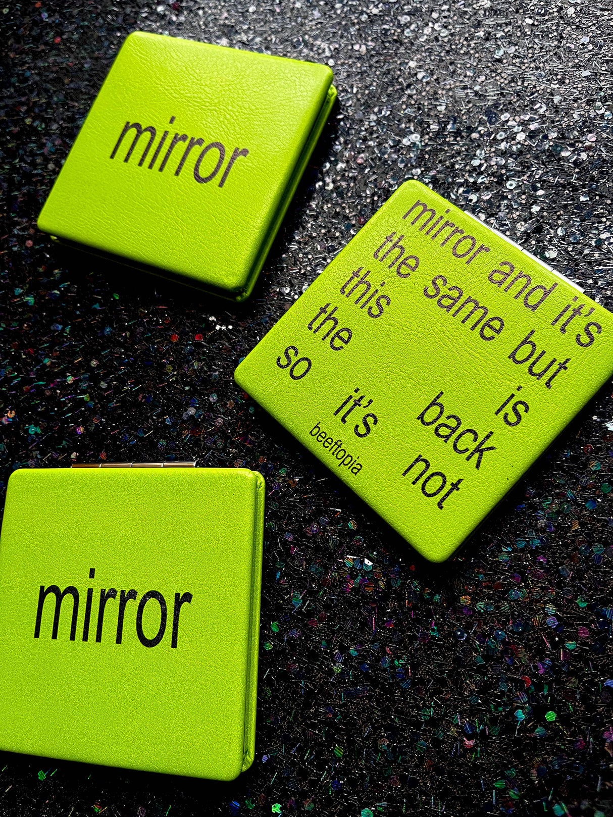 Bratty Green Compact Mirror
