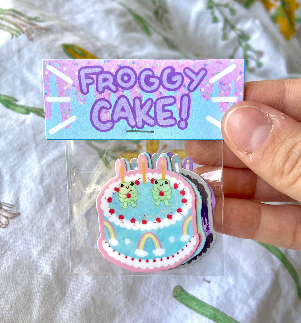 Mini Froggy Cake Sparkle Sticker Packs