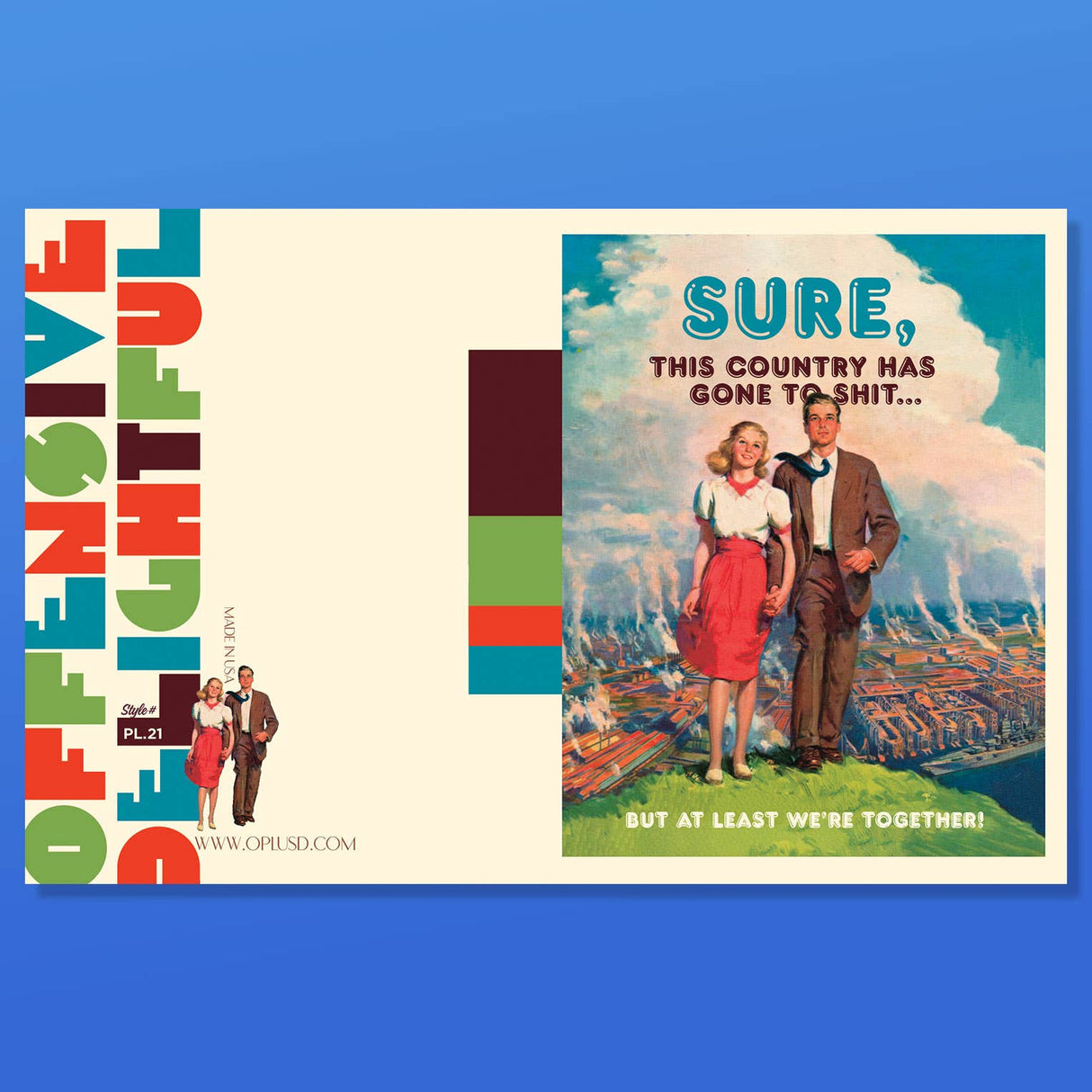 THIS COUNTRY couple, love, political greeting card