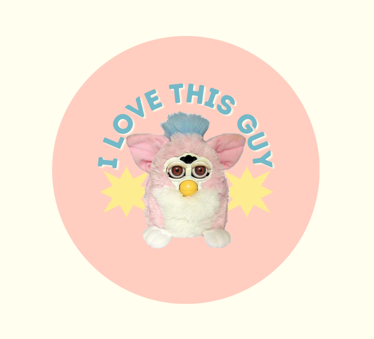 Furby Love Art Pinback Button