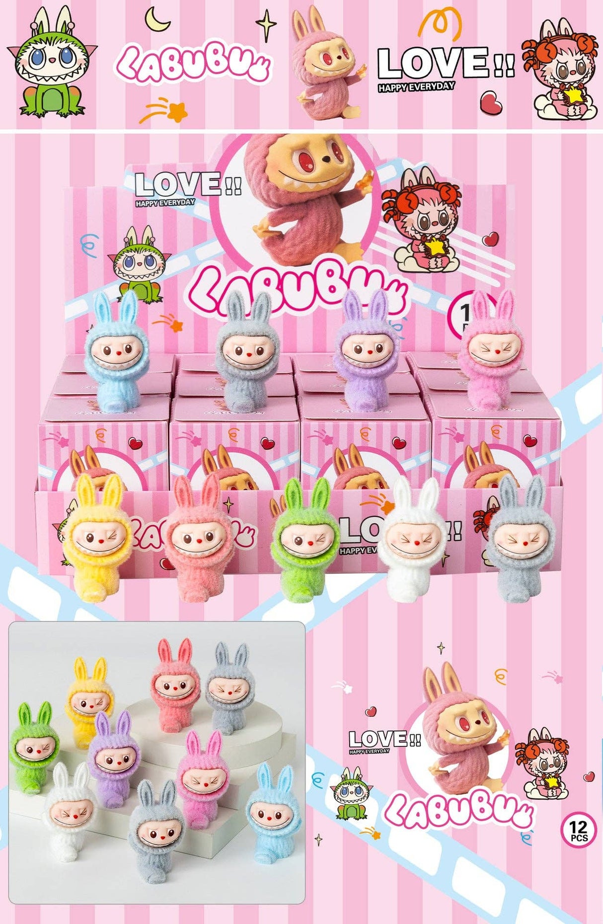 Christmas Flocked Vinyl Figure Collectible Toy Blind Box