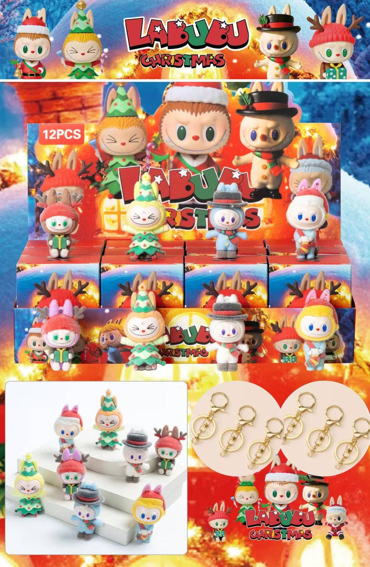 Christmas Flocked Vinyl Figure Collectible Toy Blind Box