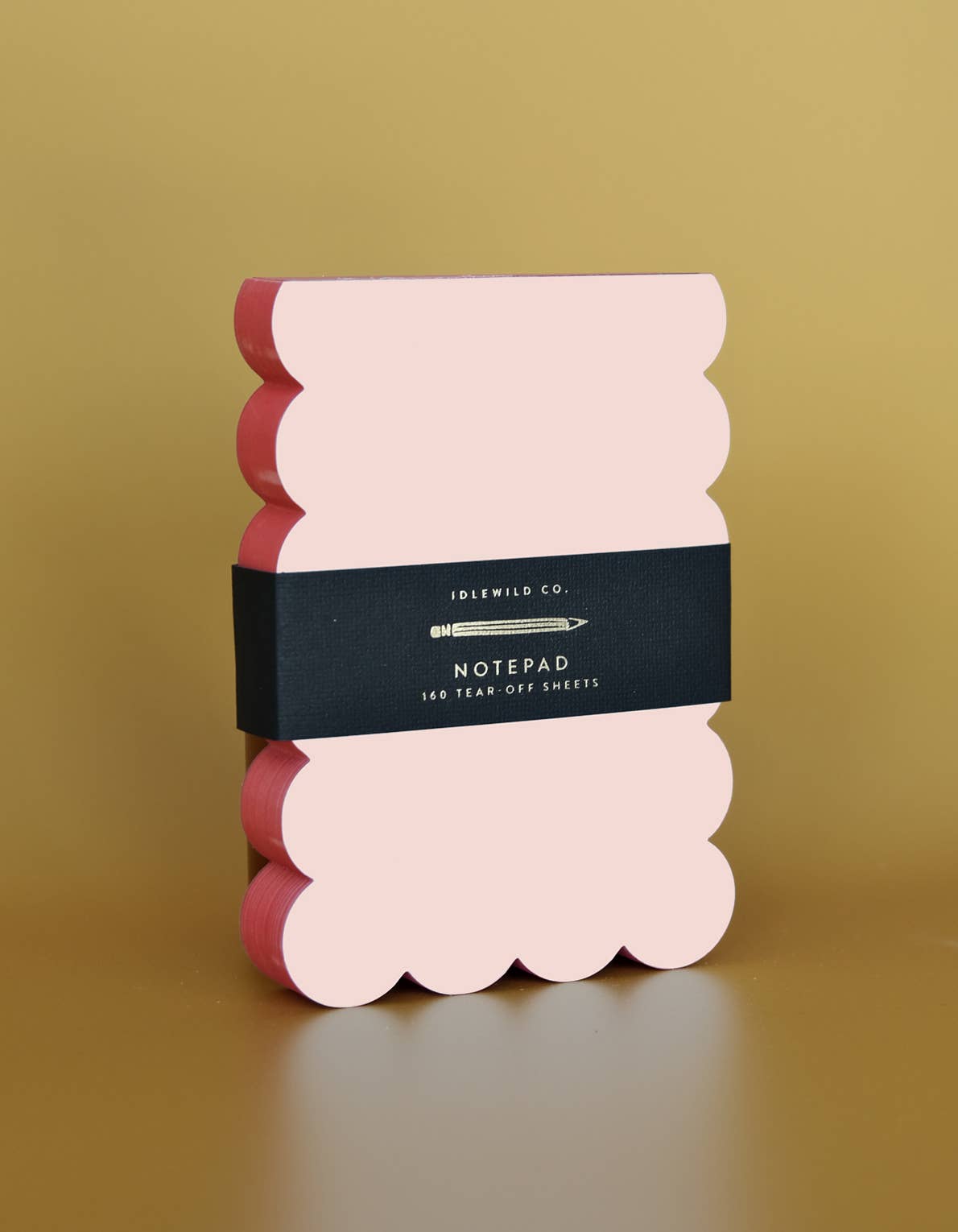 Duo-Tone Scalloped Shaped Notepad, Peach & Persimmon Edge