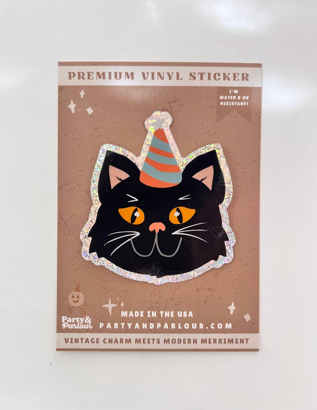 Bentley Black Cat Halloween Glossy Premium Vinyl Sticker