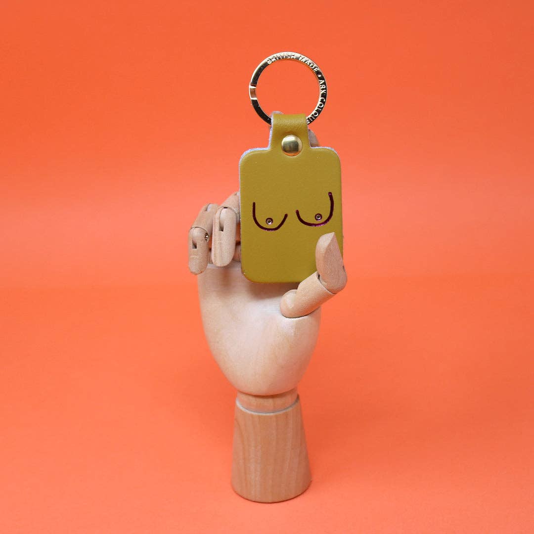Leather Boobs Key Fob