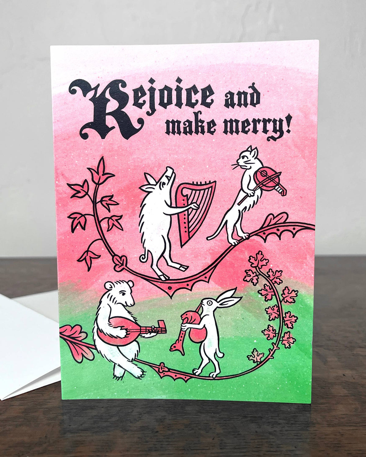 Rejoice and Make Merry Medieval greeting card birthday card
