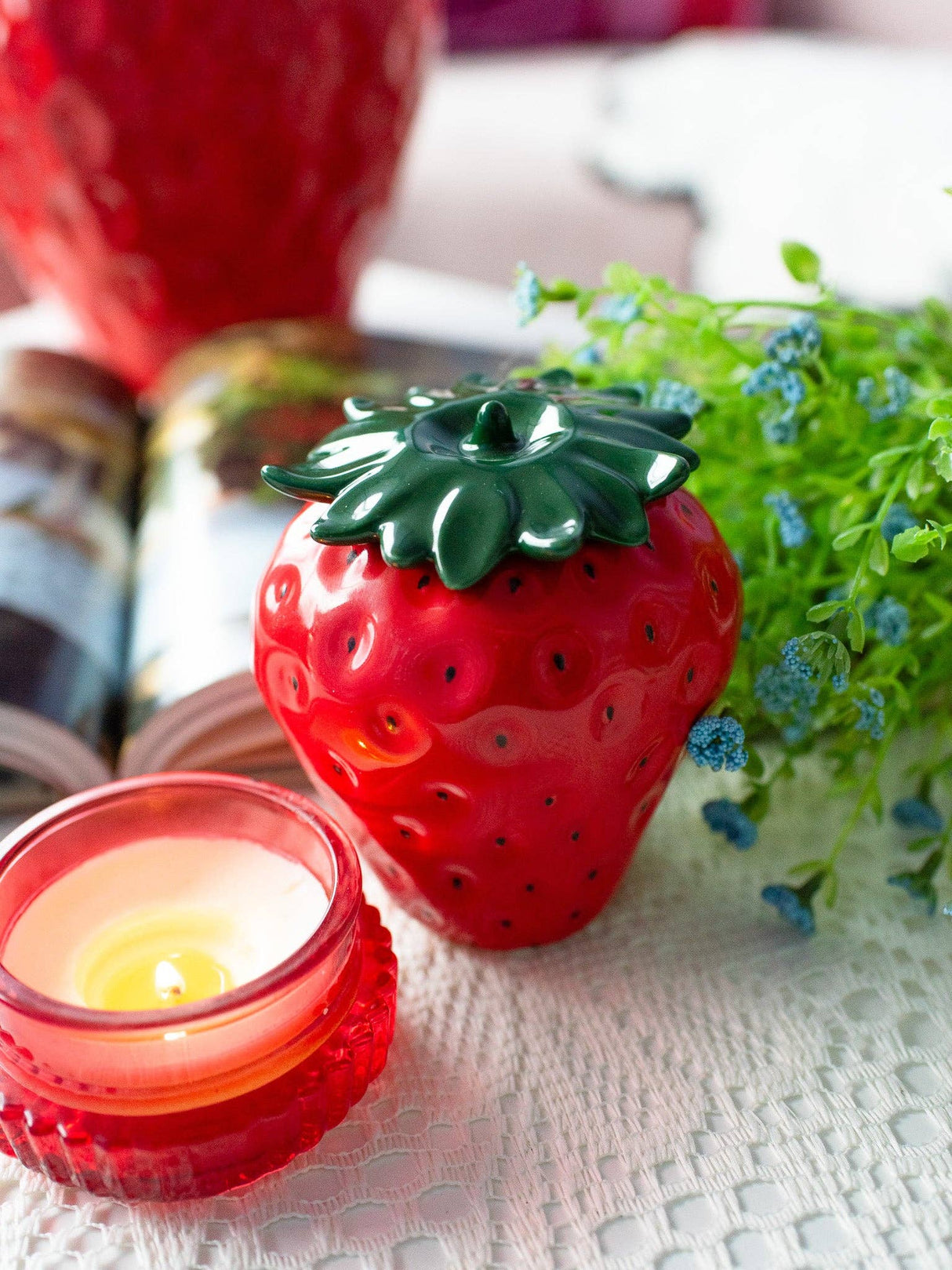 Strawberry Ceramic Jar