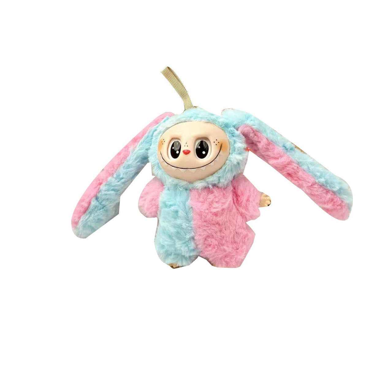 Lalabu Big Eared Vinyl Doll Keychain Sitting Plush Toy Soft Figure Charm for Bags and Keys