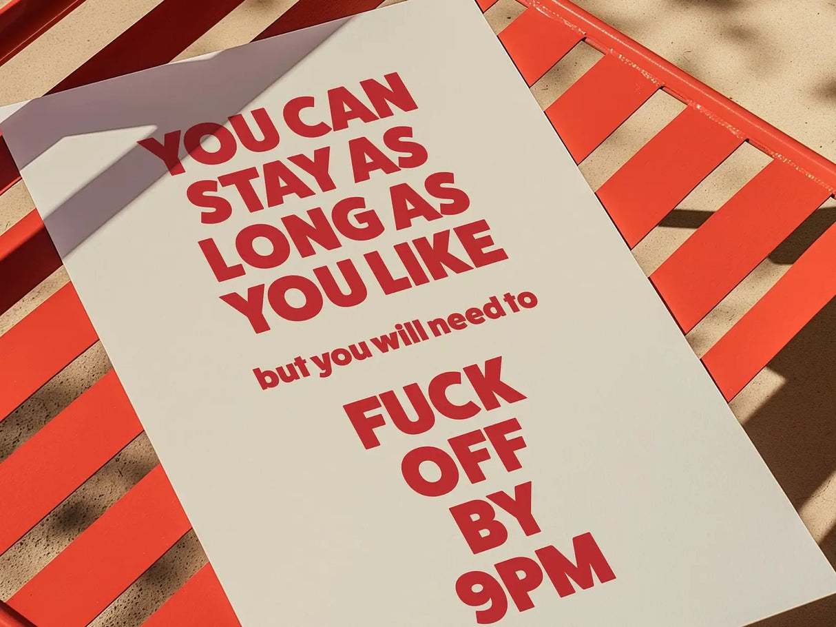 Fuck Off By 9Pm Wall Art Print