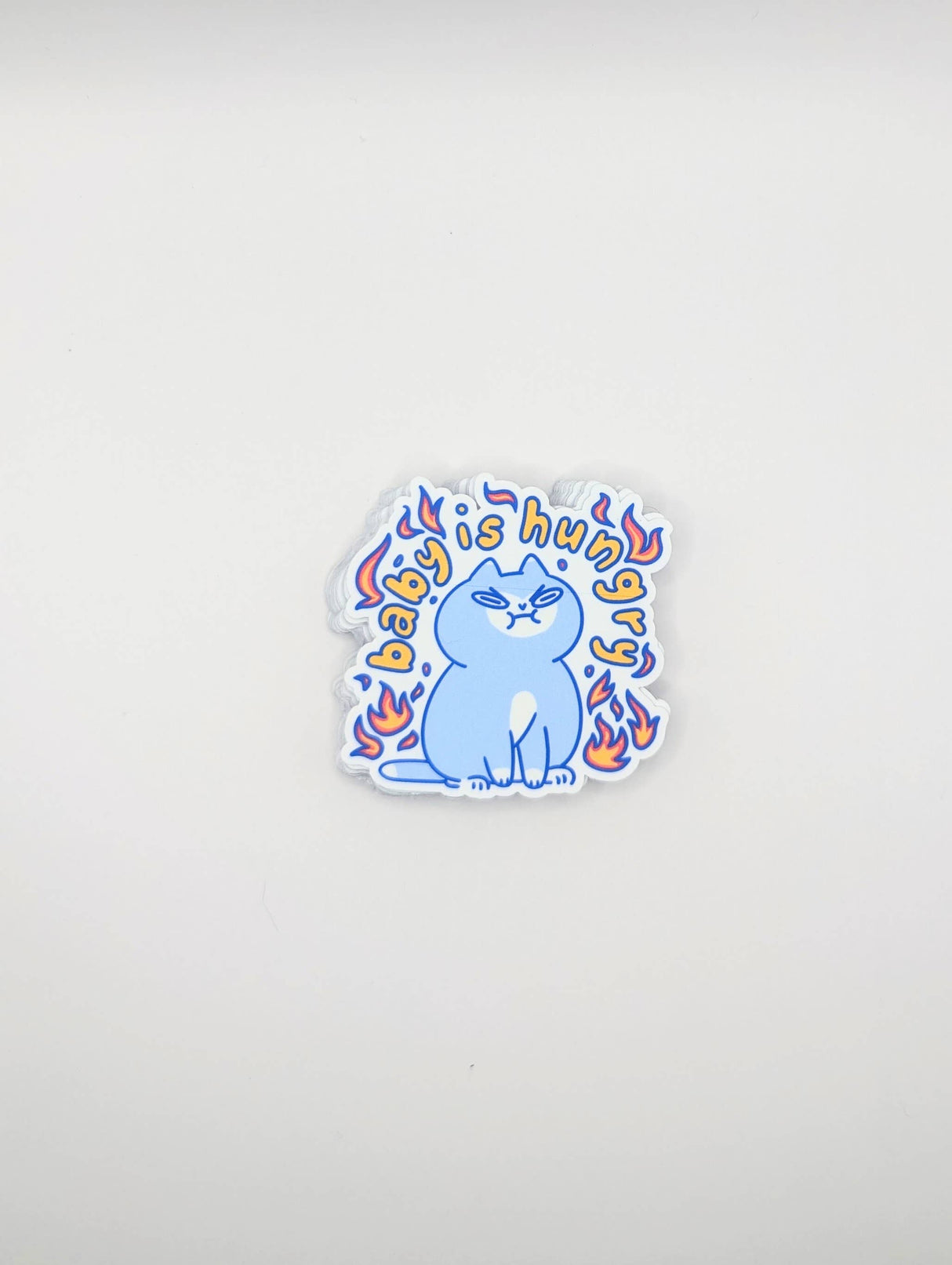 Baby Is Hungry Cat Vinyl Sticker