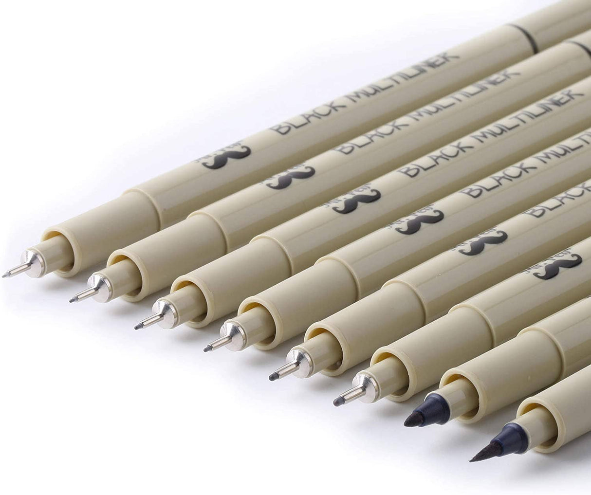 Black Multiliner Drawing Pens - 8 Pack