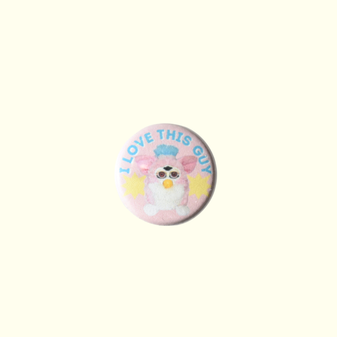 Furby Love Art Pinback Button