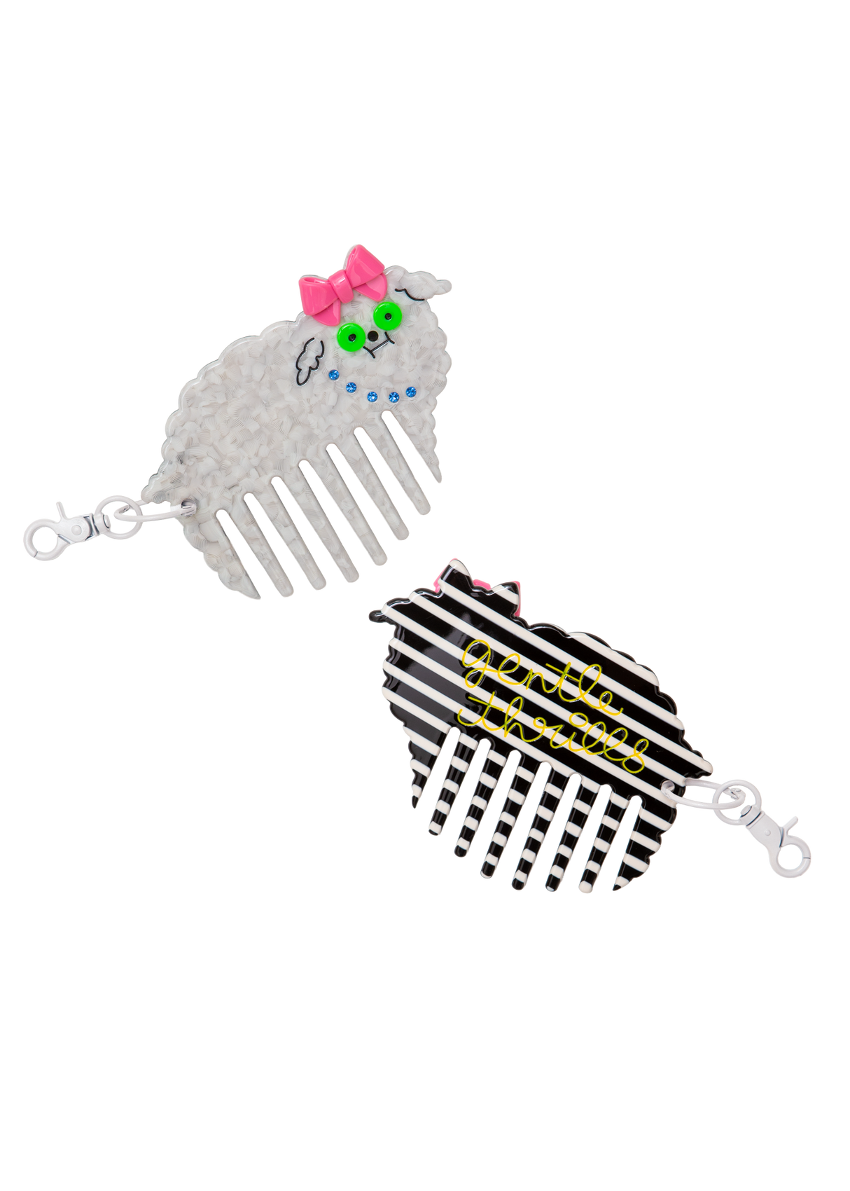 Poodle comb bag charm