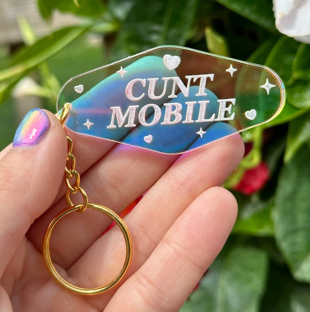 Cunt Mobile Motel Iridescent Keychain