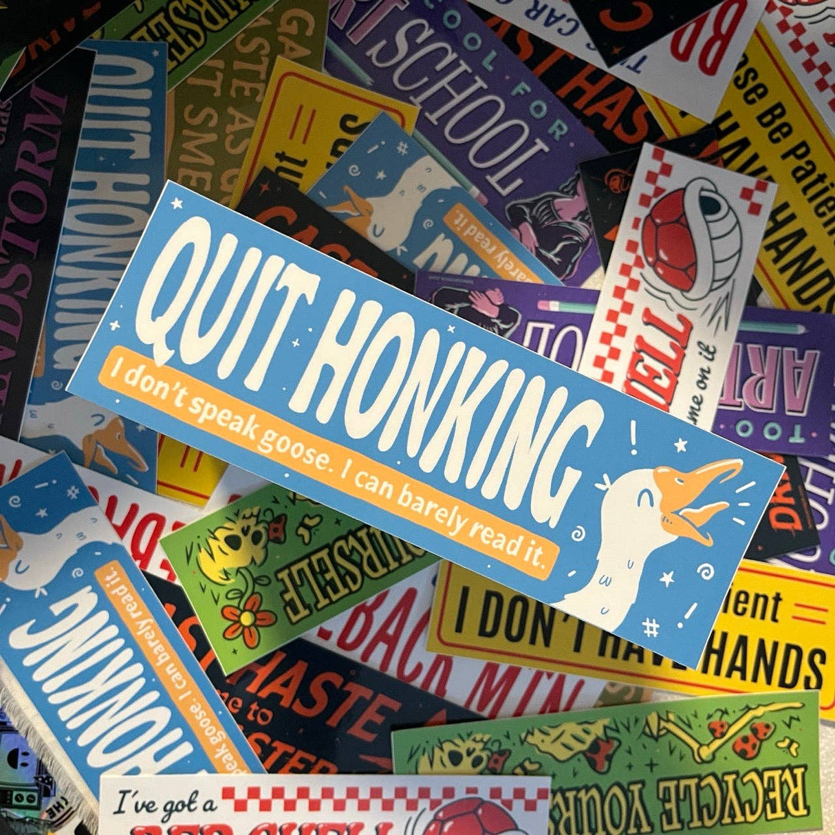 Quit Honking Goose Bumper Sticker