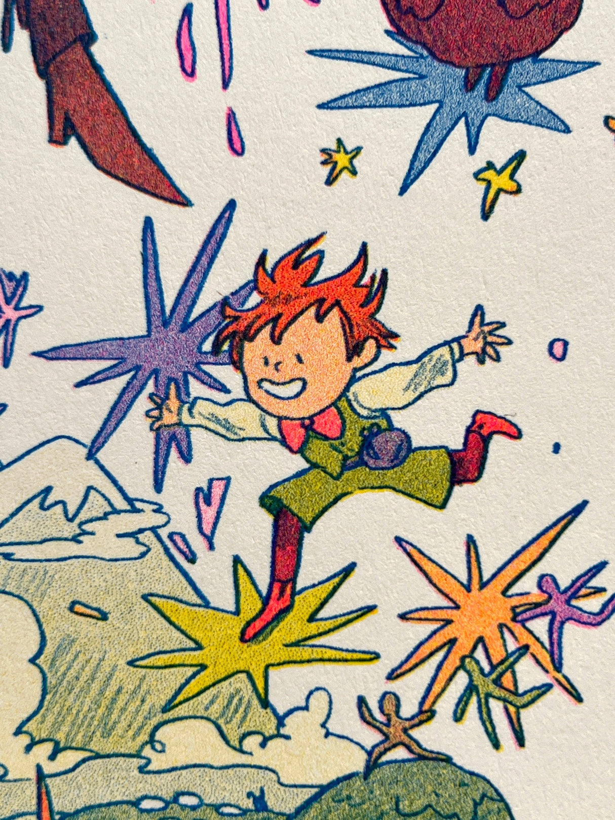 Howl's Moving Castle Small Riso Print