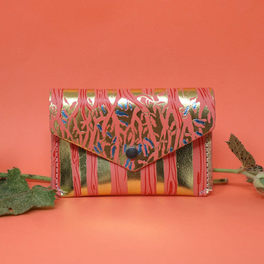 Leahter Forest Popper Purse