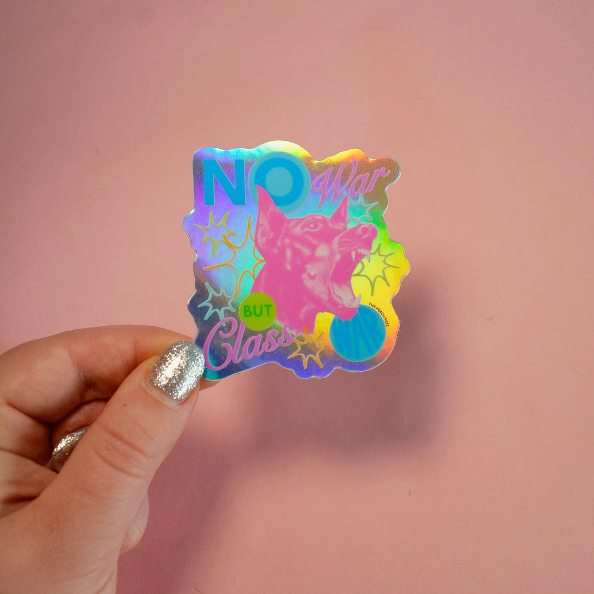 No War But Class War Holographic Sticker