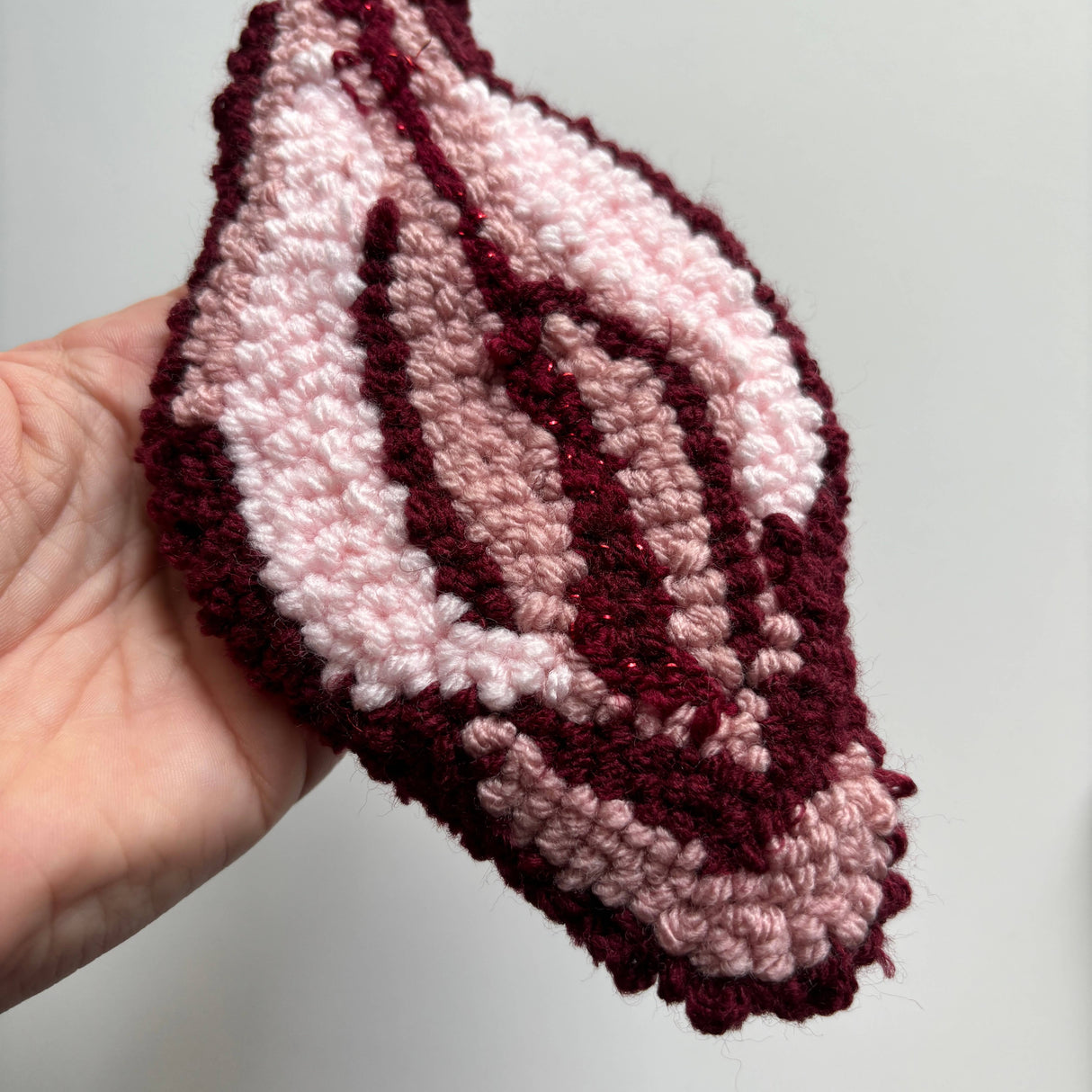 Mini Muff Vagina Hand-Tufted Punch Needle Mug Rug Coaster