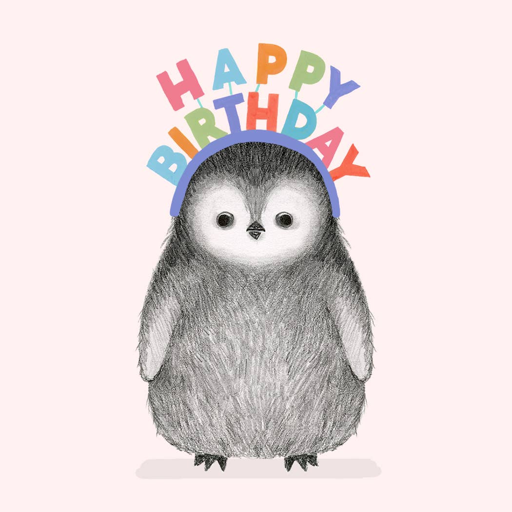 Happy Birthday Penguin Greeting Card
