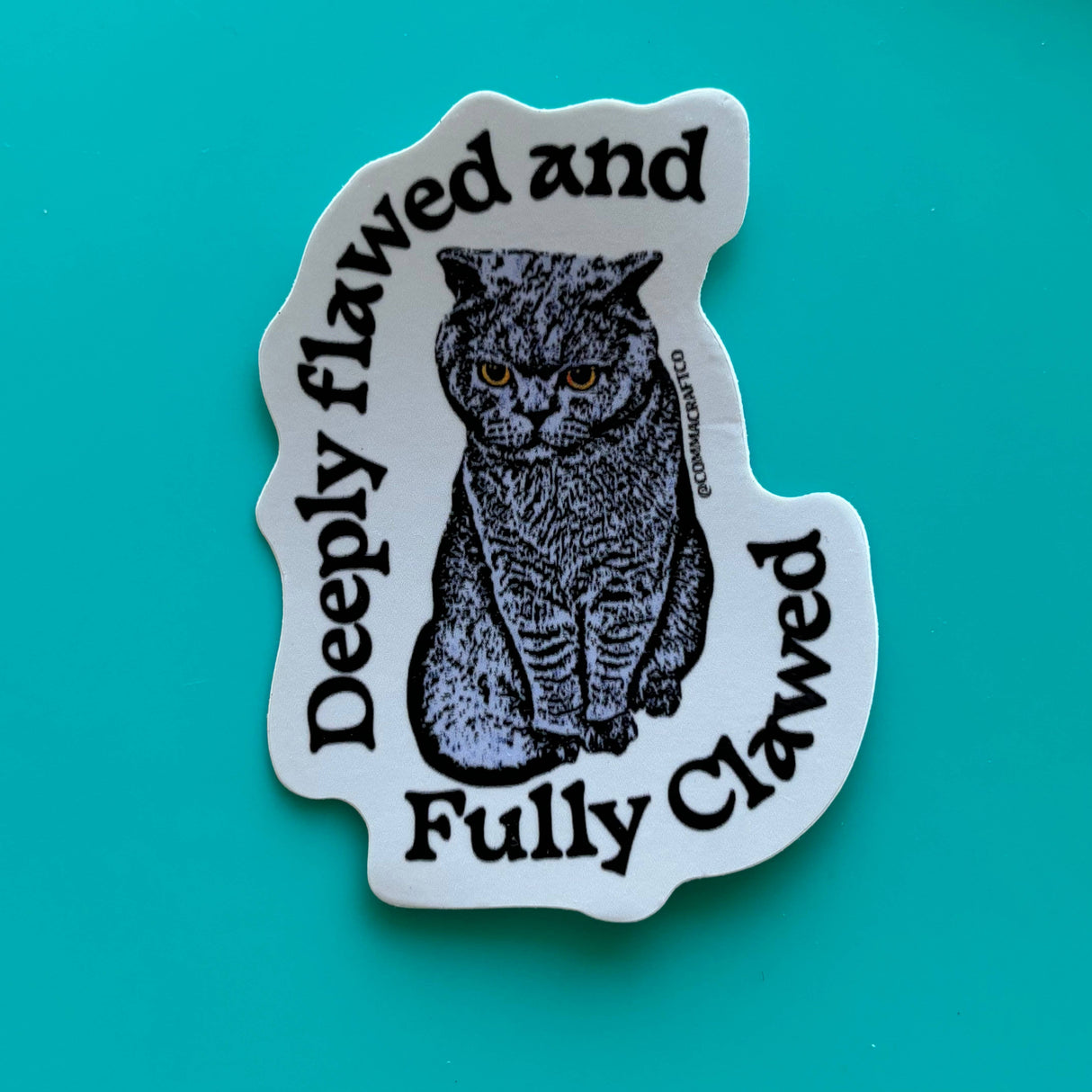 Deeply Flawed & Fully Clawed Grumpy Cat Sticker