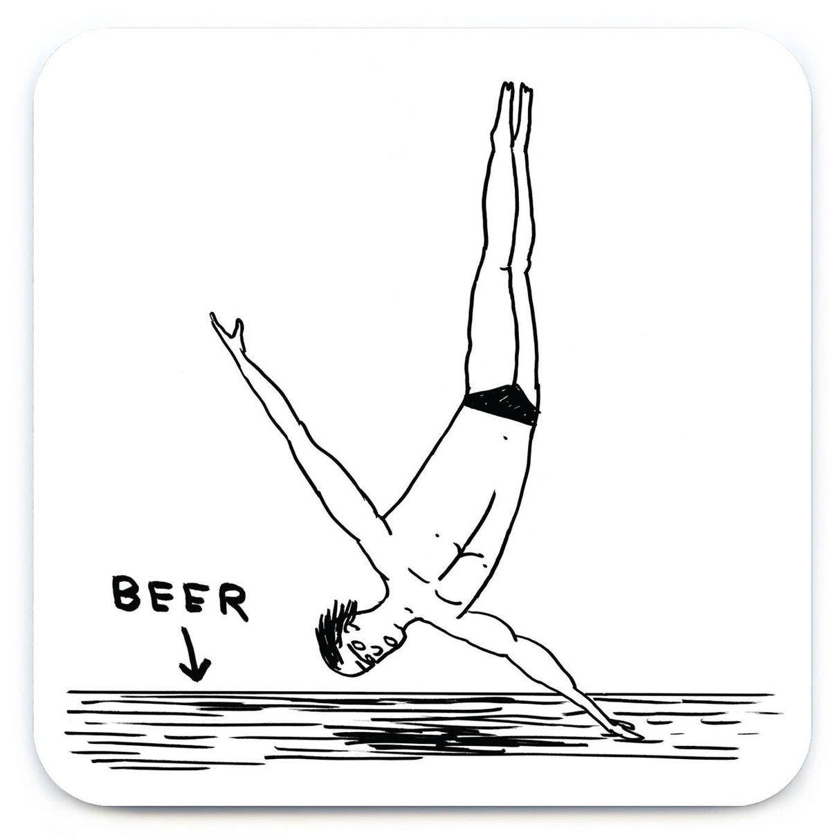 Beer Diver Art Coaster