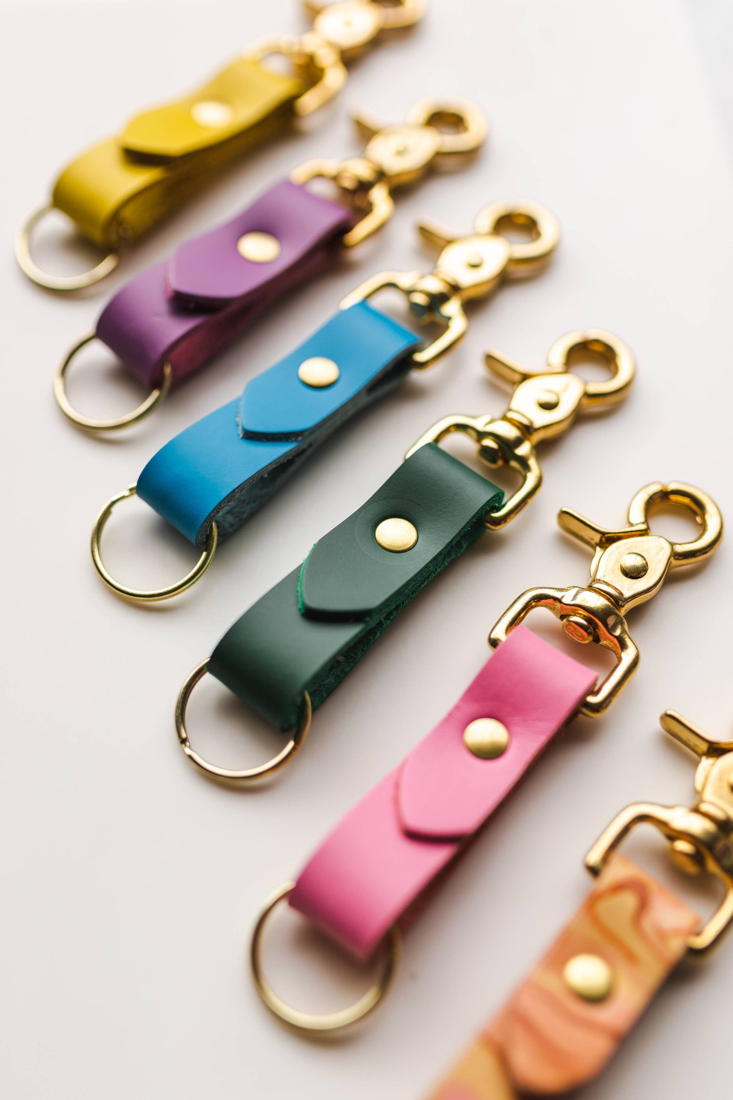 Leather Swivel Snap Keychain by Glad & Young Studio
