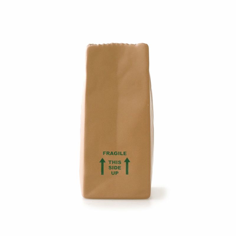 Porcelain Brown "Paper" Bag Pen Holder / Vase