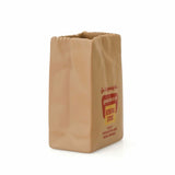Porcelain Brown "Paper" Bag Pen Holder / Vase