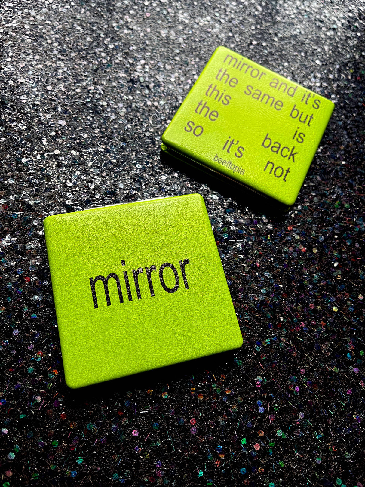 Bratty Green Compact Mirror